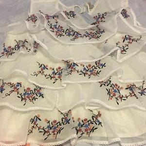 Anthropologie Sleeveless Floral Top